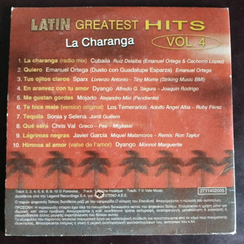 Latin Greatest Hits Vol. 4 La Charanga CD used