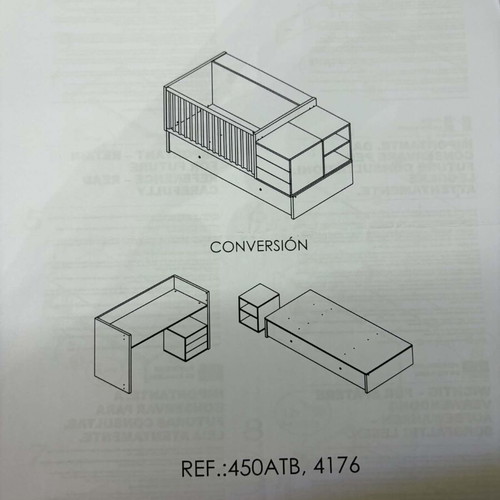Multifunctional Baby Cot Like New Convertible to Teen Bed and Desk