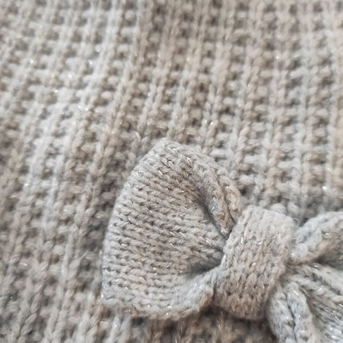 Wool knit hat with glitter girl size 110 H&M like new grey