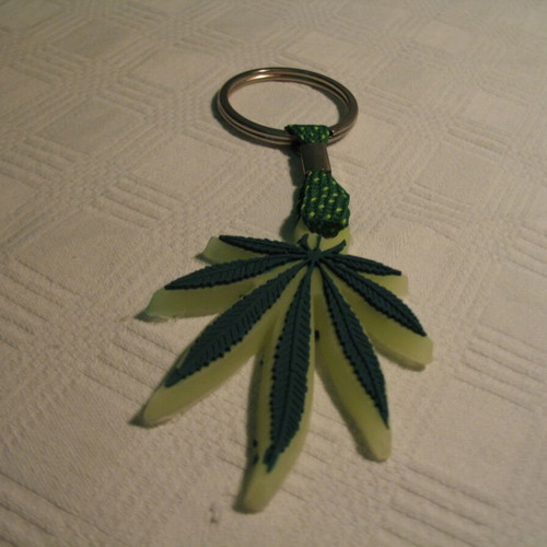 Cannabis keychain small new, plastic