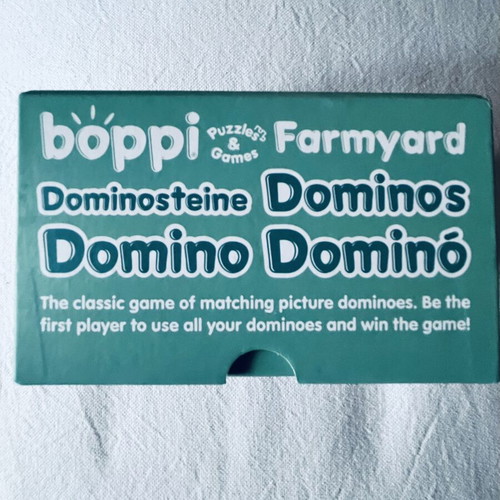 Boppi Farmyard Dominoes like new, 28 pieces, 2-4 players, ages 3+