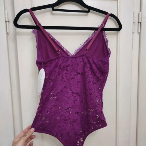 Lace bodysuit Parkson new, magenta purple, made in Italy