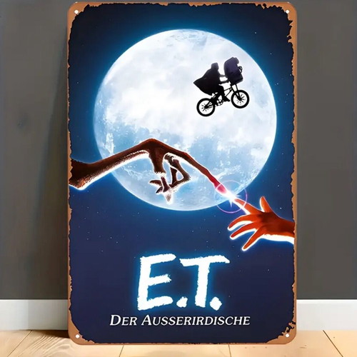 E.T. Alien Metal Wall Sign 20x30cm New