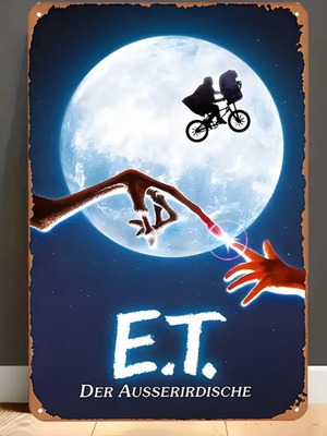 E.T. Alien Metal Wall Sign 20x30cm New