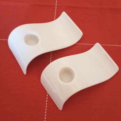 Set of two porcelain candlesticks, new wave style