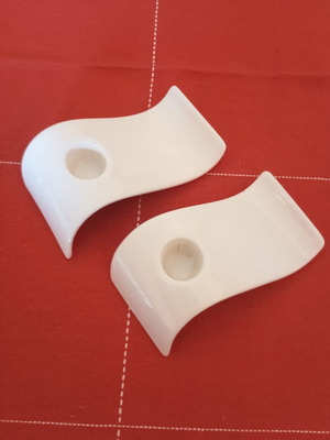 Set of two porcelain candlesticks, new wave style