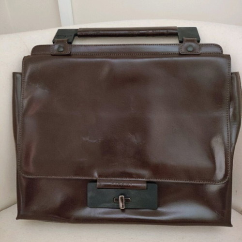 Ripani leather handbag used, brown, with scratches