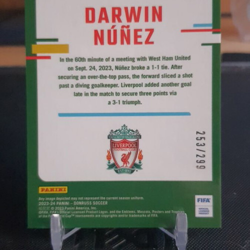 Panini Donruss Soccer 2023-24 Darwin Nunez Red Optic Color Match card like new