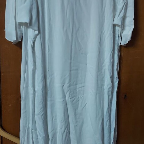 Long dress white with gold flowers size M like new, viscose fabric