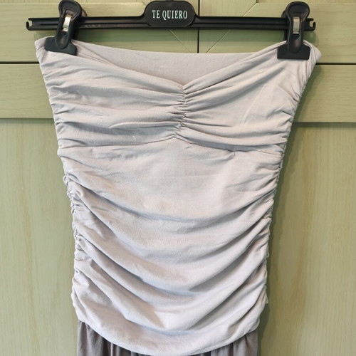 Raxevsky Strapless Jumpsuit like new, gray, elastic fabric