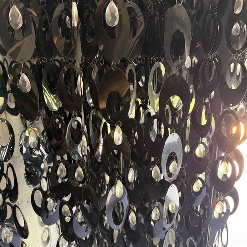 Decorative chandeliers like new, set of 2, black plastic and crystals