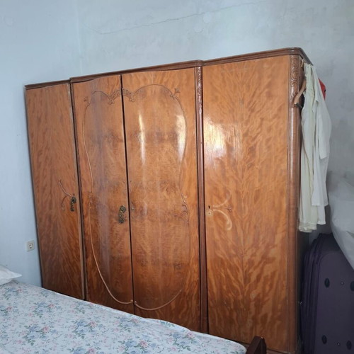 Vintage handmade antique wardrobe used, wooden