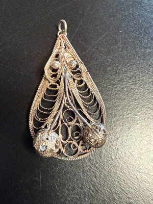 Silver vintage pendant handmade used