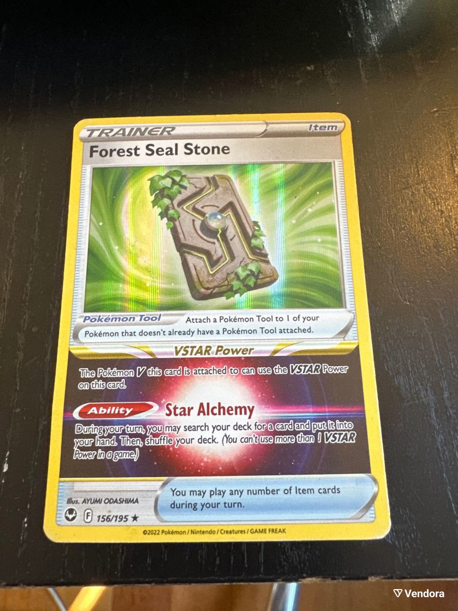 forest seal stone pokemon card value 156/195- Silver Tempest Forest Seal Stone 156/195 Holo