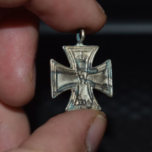 Silver-plated mini iron cross ww2 used
