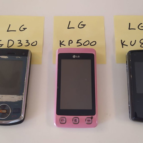 Κινητά τηλέφωνα LG GD330, KP500, KU800 μεταχειρισμένα, πακέτο 3 τεμαχίων