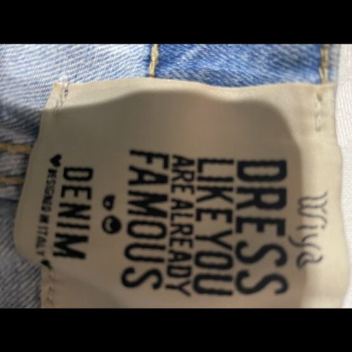 Mini denim skirt like new, blue, size S with buttons and distressed style