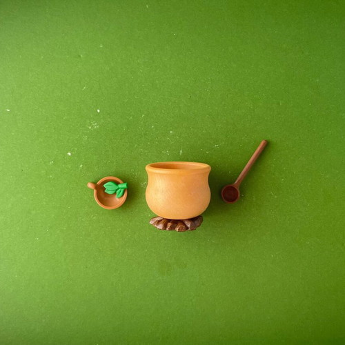 Playmobil pot large with ladle plate and herbs new