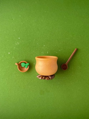 Playmobil pot large with ladle plate and herbs new