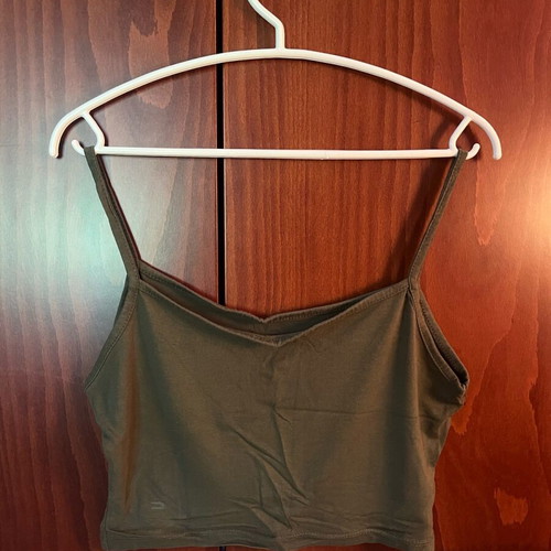 Green top with thin straps like new, size M