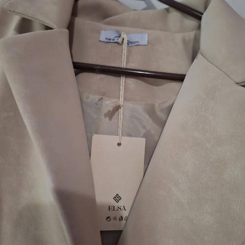 Sleeveless jacket new, soft suede, white and beige