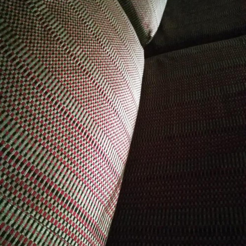Classic three-seater sofa used, wood and rattan