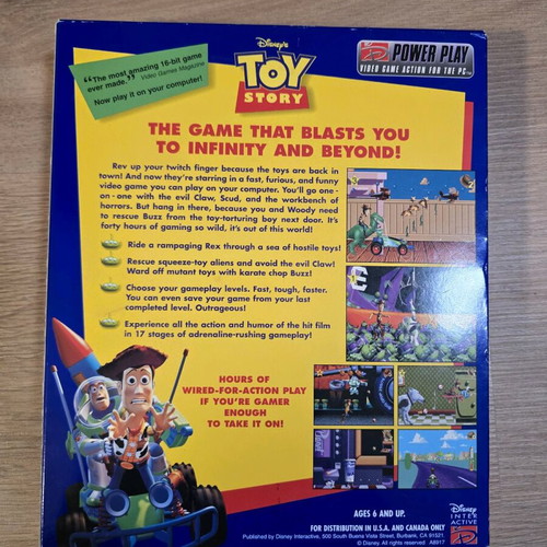 Toy Story PC game used, Windows 95/98, big box