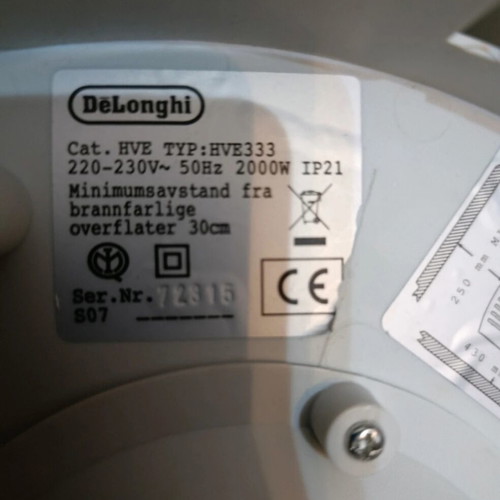 De'Longhi Αερόθερμο Δωματίου Δαπέδου 2000W μεταχειρισμένο