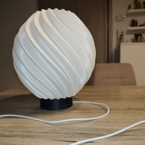 3D Printed Table Lamp Spiral Swirl Design new