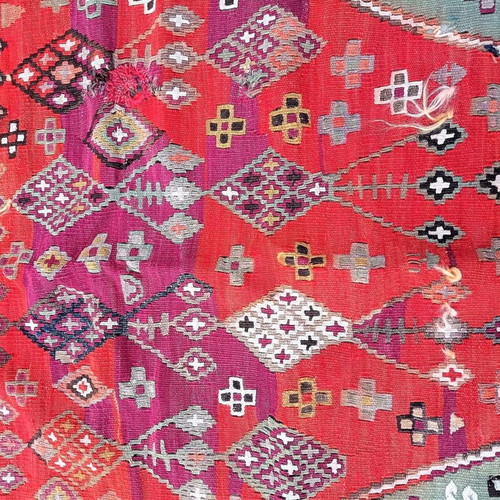 Handmade loom kilim used with beautiful patterns and vivid colors