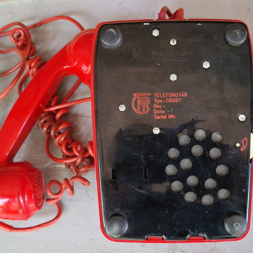 Vintage telephone from 1970s like new, red, wired