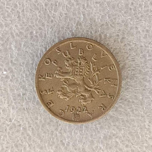 Czechoslovakia 50 Hellers Cupronickel Coin 1922