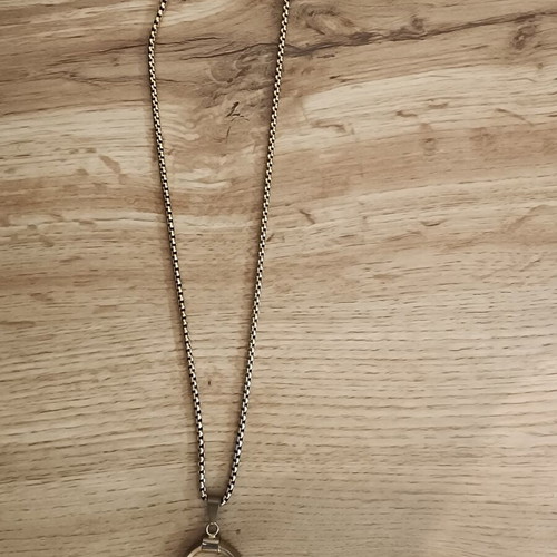 Ring holder necklace, gold tone
