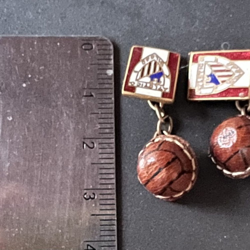 Vintage Athletic Bilbao cufflinks with leather football