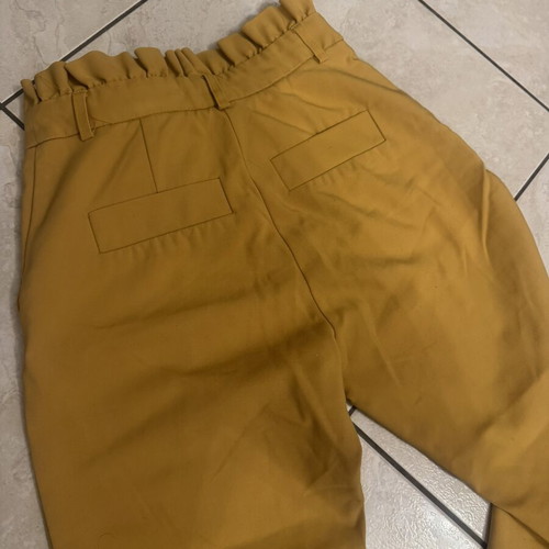 High-waist paperbag pants mustard ochre, like new, size S
