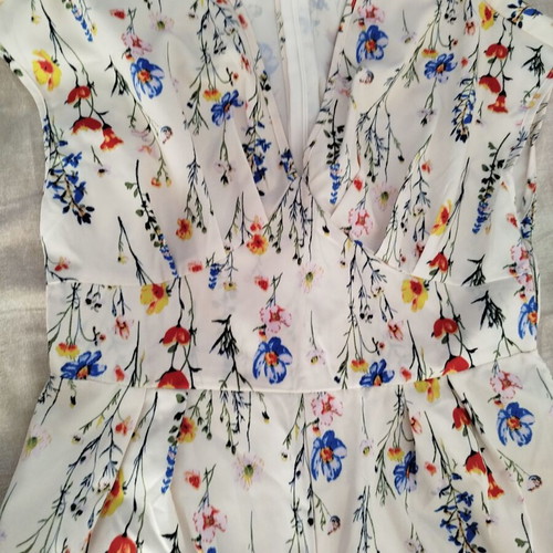 Floral jumpsuit, white multicolor, medium