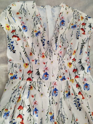 Floral jumpsuit, white multicolor, medium