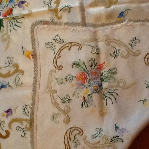 Embroidery used, vintage silk set of 10 pieces