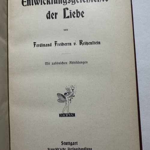 Die Entwicklungsgeschichte der Liebe 1908 book by Ferdinand Freiherr von Reitzenstein