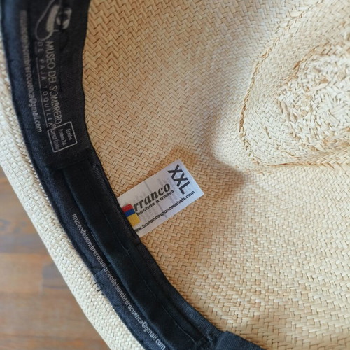 Men's hat, beige and brown, XXL