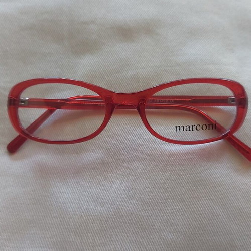 Vintage red oval eyeglass frame, Italian