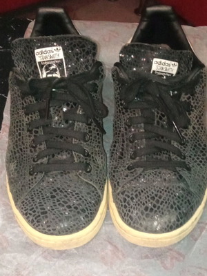 Adidas Stan Smith μεταχειρισμένα αθλητικά παπούτσια, μαύρο κροκό, νούμερο 40