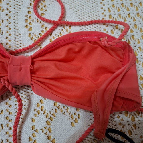 Bikini set like new, Esmara top coral and Ocean Club patterned bottom, size M