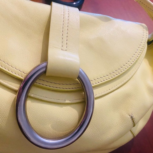 Andrea Mabiani leather bag like new, lemon color, croissant shape