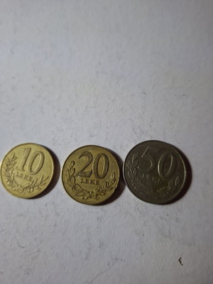 Albanian coin lot used, 3 pieces