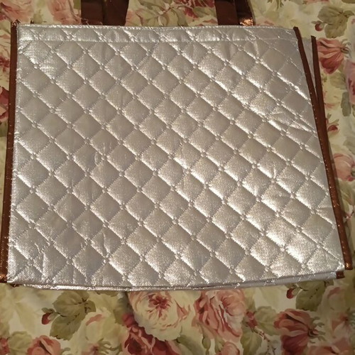 Silver tote shoulder bag for beach or shopping