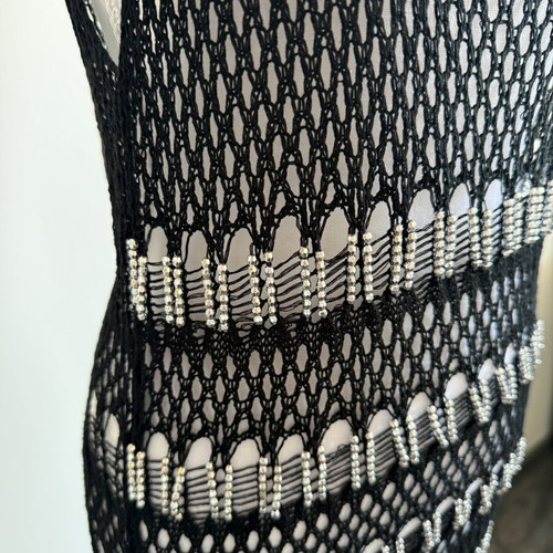 Zara Bedazzled Knit Beach Dress new, black