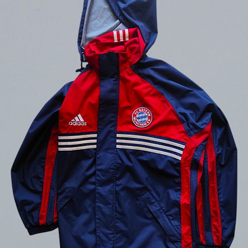Vintage Bayern Munich x Adidas Hooded Rain Jacket, Like New, Men’s Large