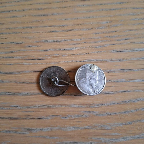 Silver Cufflinks from Ethiopian Coins used