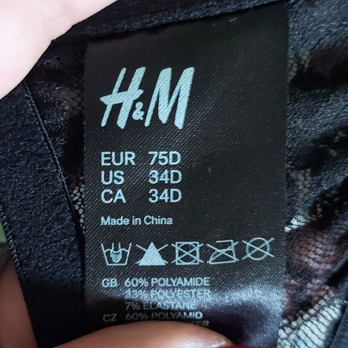 H&M Vintage Pushup Wonder Bra Black, like new, 2 pcs